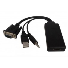 Adapteris VGA → HDMI + USB 2.0 + 3.5 (K-L-K-K)